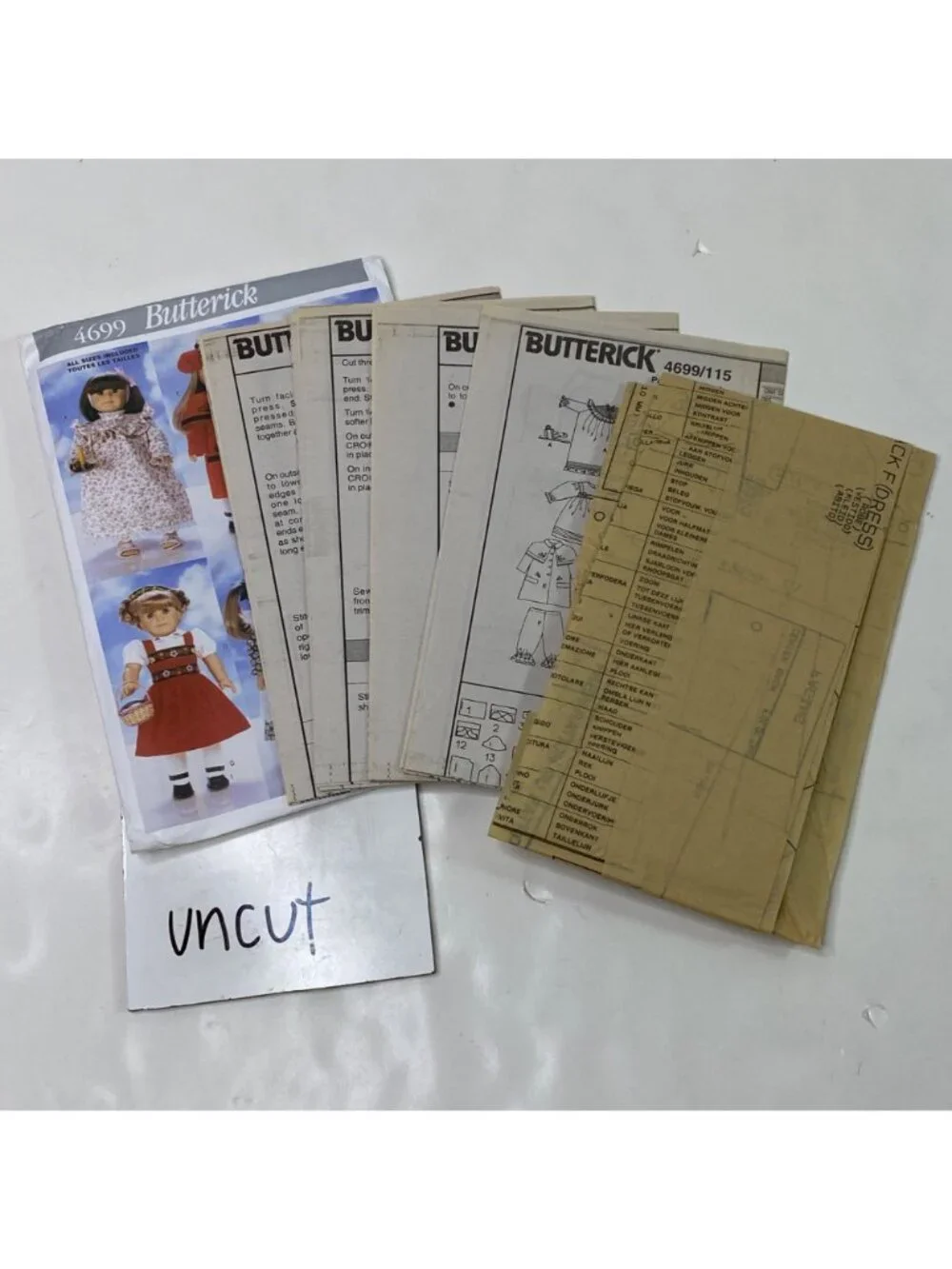 Butterick 4699 18 Inch Doll Clothes Sewing Pattern Uncut Vintage Dresses & Coats